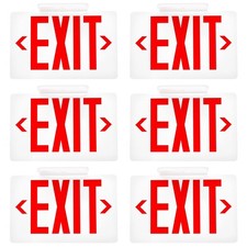 Sunco 6 Pack Red LED Exit Signs, Doublesided, 6-Pack of 3x6 inch signs,