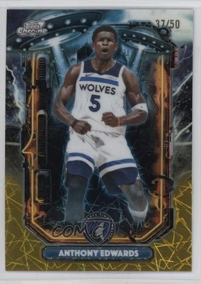 2025-26 Topps Cosmic Chrome Gold Interstellar Refractor /50 Anthony Edwards 4k5