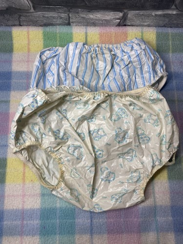 Vintage Gerber Vinyl Plastic Training Pants Large Rubber Lot Of 2