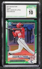 2021 Bowman Draft Chrome Green Refractor 55/99 Jeremy De La Rosa CSG 10 09om