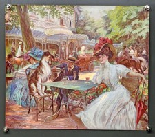 GEORGES REDON Affiche - Reproduction Georges Redon 1909 A Table Menu Du Café De