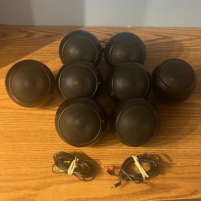 Lot of 8 Orb Audio Mod1 Black Round Wired Stereo Speaker System TESTED & WORKING