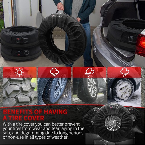 Tire Cover 1-4PCS Wheel Spare Tires Waterproof Protective Storage Bag Tyre Pouch - Picture 5 of 13