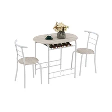 VINGLI 3 Piece Dining Set,Small Kitchen Table Set for 2,Breakfast Table Set,K...