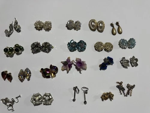 Vintage Costume, Jewelry, Earrings, Rhinestone Weiss Juliana Style