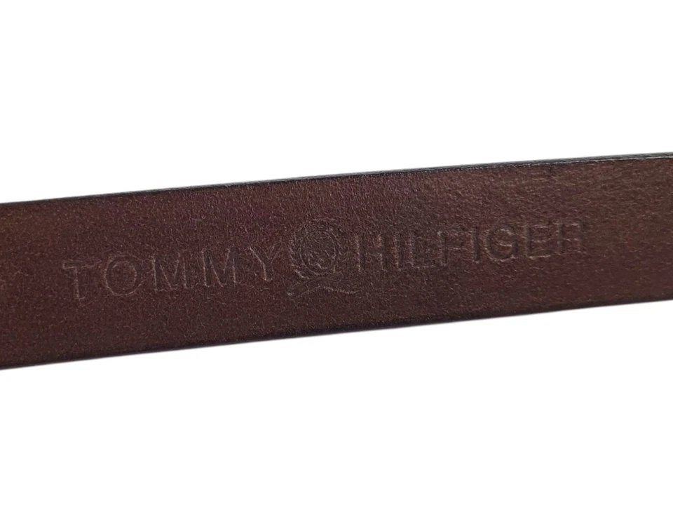 Vtg Tommy Hilfiger Brown Leather Belt Men's Sz 42 - Изображение 2 из 4