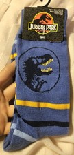 JURASSIC PARK   MOVIE   SOCKS BLUE 1 SZ SHOE MEN/WOMEN 1993 DINOSAURS         