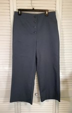 Loft Wide Leg Pants Womens Size 10 Green High Waist Crop Lagenlook Artist Modern