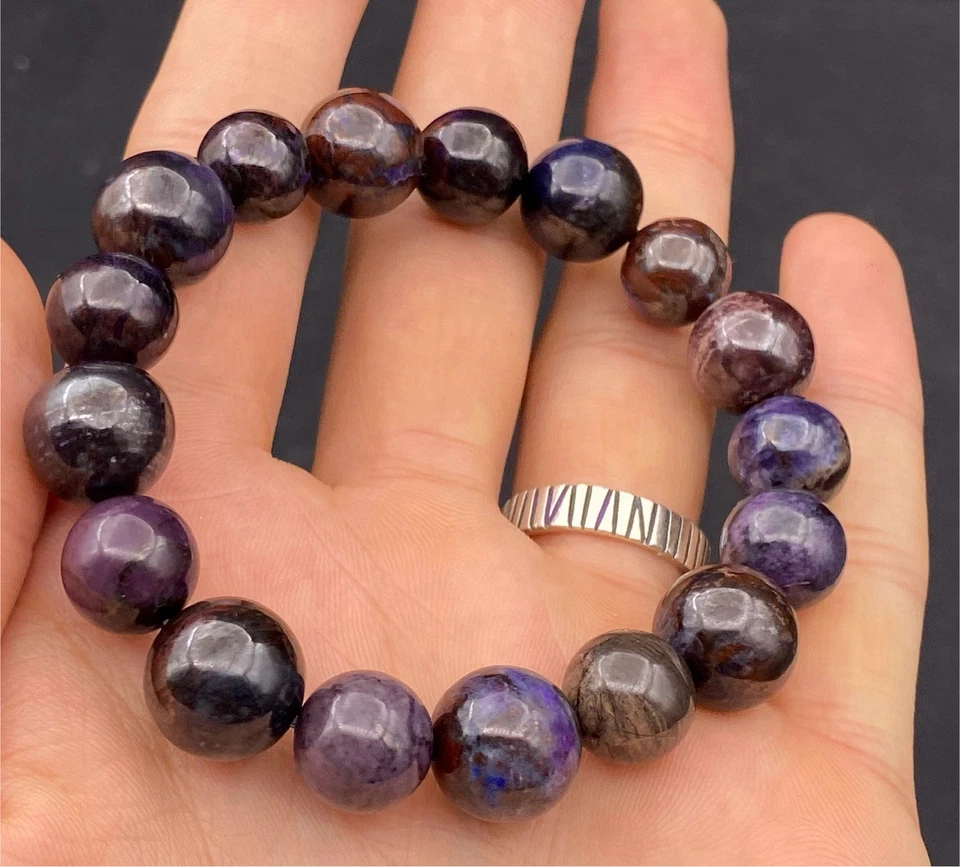 Linda PULSEIRA DE CONTAS DE SUGILITA AFRICANA QUALIDADE AAA 12 mm - Imagem 4 de 4