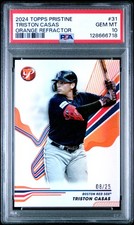 2024 TOPPS PRISTINE ORANGE REFRACTOR #31 TRISTON CASAS 8/25 PSA 10
