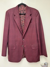 Vtg 60s 70 Disco Jacket Blazer Leisure Suit Sport Coat Wool Mens 40L 