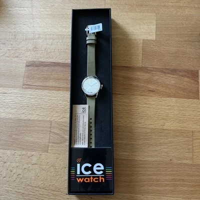 Ice-Watch ICE TIME Khaki Silver Small Uhr Damenuhr Lederband grün 3H NEU - Bild 1 von 4