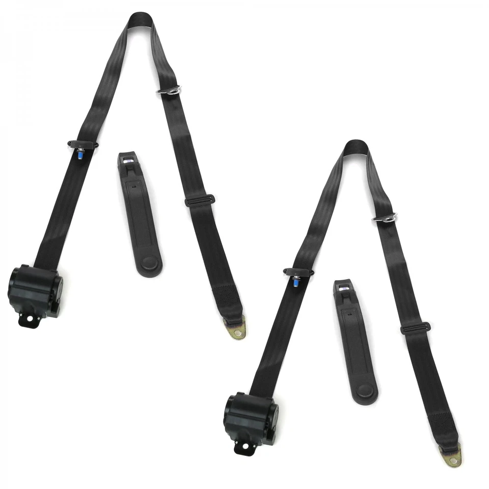 Kit de cinturón de seguridad con canastilla retráctil negro 3pt estándar Ford 1957-1959 - 2 cinturones Foto 2 de 2