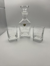 Queen Elizebeth 2. kleine Whiskygläser mit Karaffe brennt Kristall Schottland 