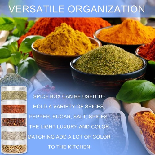 2 Sets 5 Layers Clear Portable Travel Spice Jars, Multi Camping - Picture 4 of 7
