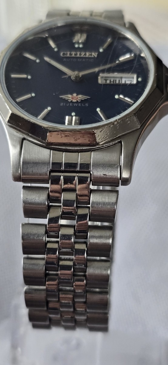 Mens Vintage Dodecagon Stainless Steel CITIZEN EAGLE Day Date