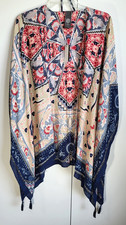 NWT Vince Camuto One Size Coverup Kimono Topper Open Front Flowy W/ Tassels