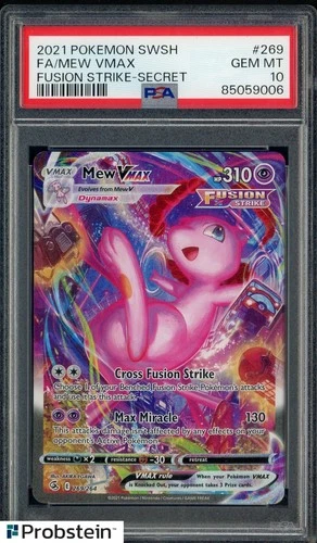 2021 Pokemon SWSH Fusion Strike Secret #269 FA Mew VMAX PSA 10 GEM MINT
