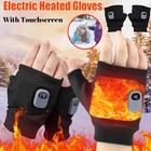USB Electric Heated Gloves Winter Warm Non-Slip Touch Screen Bike Cycling Gloves