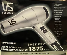 VS SASSOON VS 758 PRO HAIR DRYER 1875 W AC MOTOR 4 HEAT AIR  SETTINGS COLD SHOT