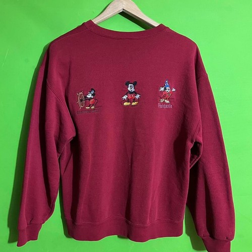 Large 90s Russell Disney Mickey Fantasia Embroidered Sweatshirt