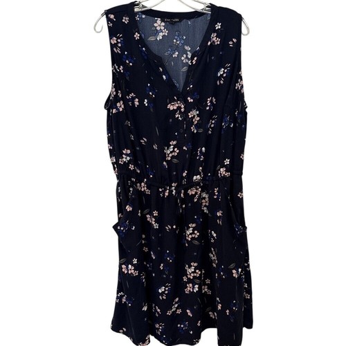 Women's 41 Hawthorn Claira Tie Waist Dress Navy Floral - Size Medium