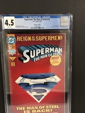 Graded 4.5 DC Comic Superman:The Man Of Steel 22 Die Cut Cover Steel Poster