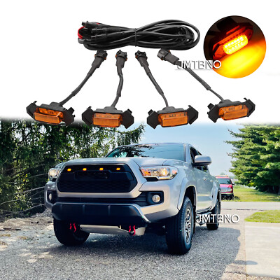 For 2016-2021 Toyota Tacoma TRD Pro Raptor Style LED Amber Lens Grille Light Kit