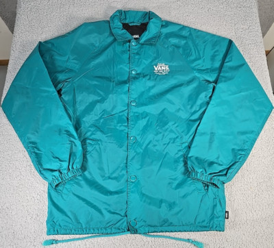 Vans Off The Wall Custom Classic Mens Small Windbreaker Snap Teal