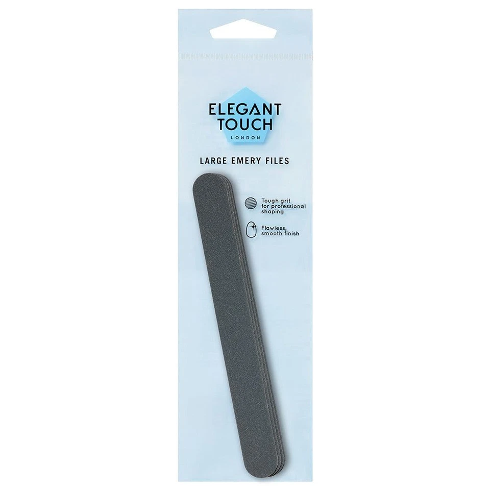 Elegant Touch Large Emery Nail Files with Tough Grit - Nail Shaper - Pack of 4