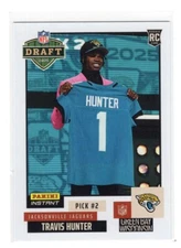 Travis Hunter RC 2025 Panini Instant NFL Draft Night Pick#2 Jacksonville Jaguars