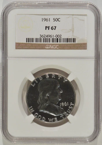 1961 Proof Franklin Silver Half Dollar 50c NGC PF67 3624961-002