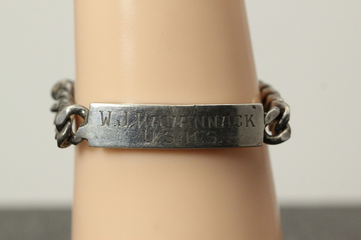 Sterling Silver Heavy WWII Vintage Marine Corps ID Bracelet Sterling Silver Heavy WWII Vintage Marine Corps ID Bracelet
