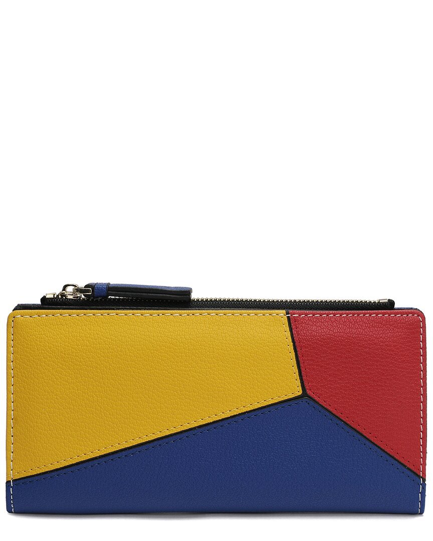 Женский длинный кожаный кошелек Tiffany - Fred Paris с цветными нашивками 13590₽