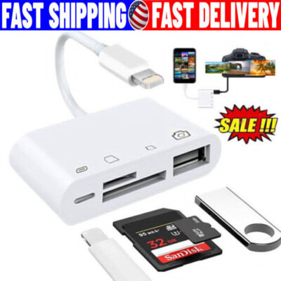 For i Phone i Pod i Pad I OS Portable 4 in1 USB SD TF Card Reader Camera Adapter