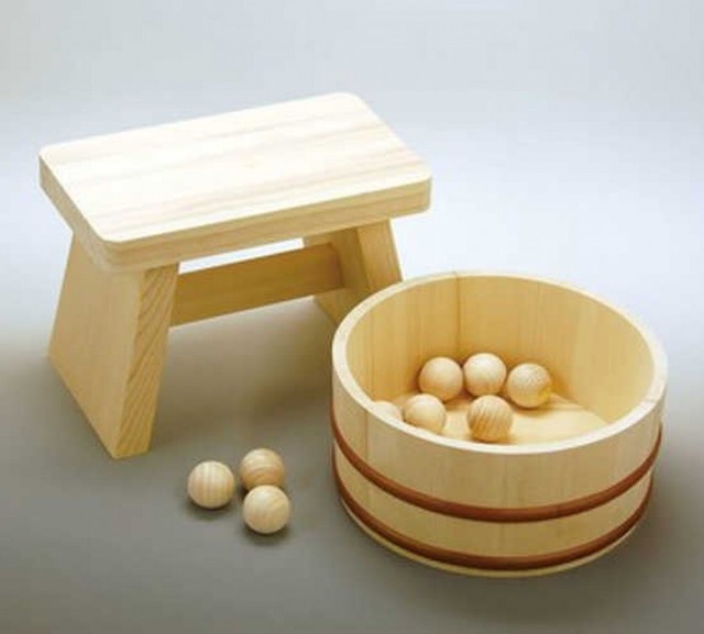 japanese wooden bath stool