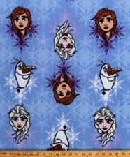 Fleece Frozen Best Friends Anna Elsa Olaf Disney Fleece Fabric Print BTY A336.17
