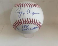 BOBBY THIGPEN 1990 AL SAVES LEADER SIGNED AUTO M.L. BASEBALL BAS AUTHENTICATE