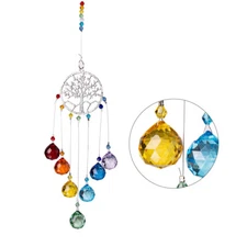 Crystal Suncatcher Chakra Prism Tree of Life Window Hanging Rainbow Maker Decor