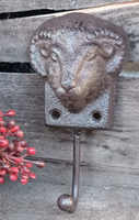 ❤ Widder / Kopf 1Er Haken Garderobe Gusseisen Antiklook Tiere Vintage ❤