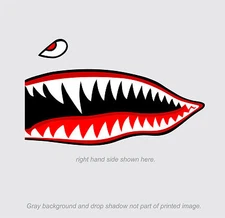 Flying Tigers shark teeth decal sticker 10" t x 24" w WWII Military Airplane