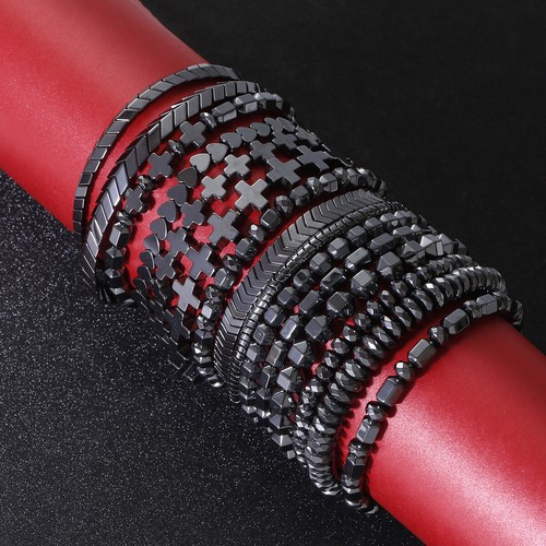 Weight Loss Hematite Beads Stretch Bracelet Anti-Fatigue Healing Bangle Jewelry - Picture 6 of 27