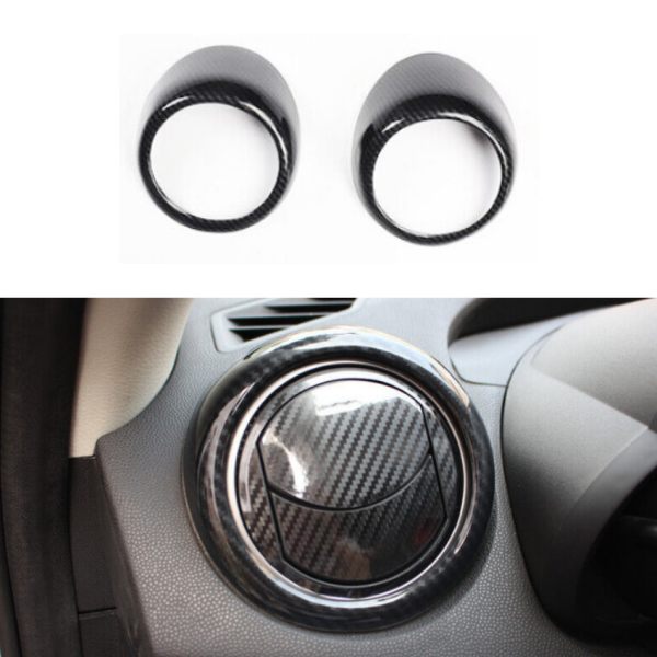 2Pcs ABS Carbon Fiber Style interior Side Vent Cover Trim For Mazda 3 2010-2013