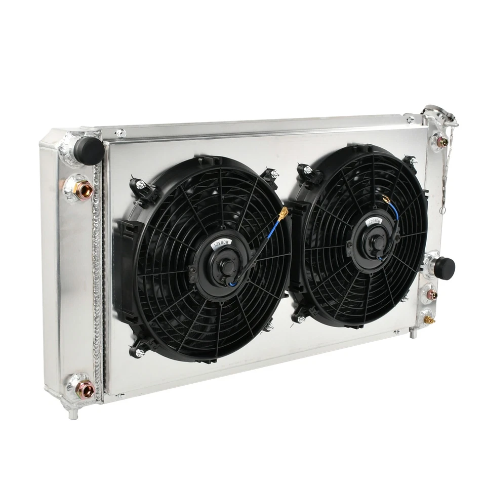 Radiador de aluminio de 3 filas + ventilador de cubierta + relé para Chevy S10 Blazer 1996-2005 4,3 L V6 Foto 2 de 4