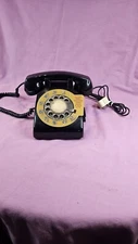 Vtg Northern Telecom Black Rotary Desktop Phone NTI-500 Made In USA, READ PLEASE