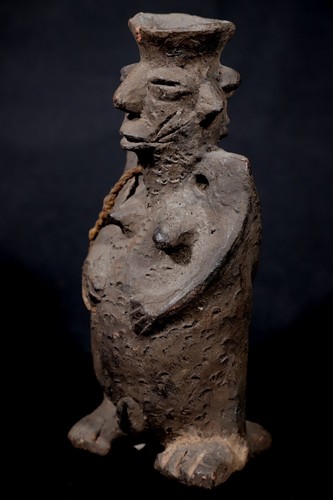 Art Africain - Ancienne Statue Janus en Terre Cuite de Devin Junkun - 20 Cms - Photo 8 sur 12