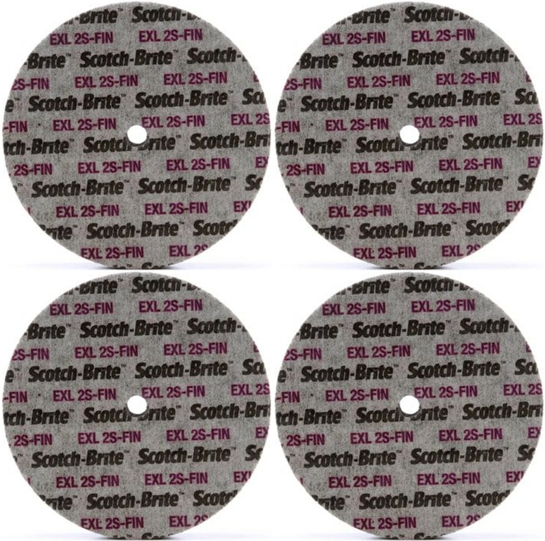 Scotch-Brite EXL Unitized Wheel, XL-UW, 2S Fine, 6 in x 1/2 in x 1/2 in, 4/Case