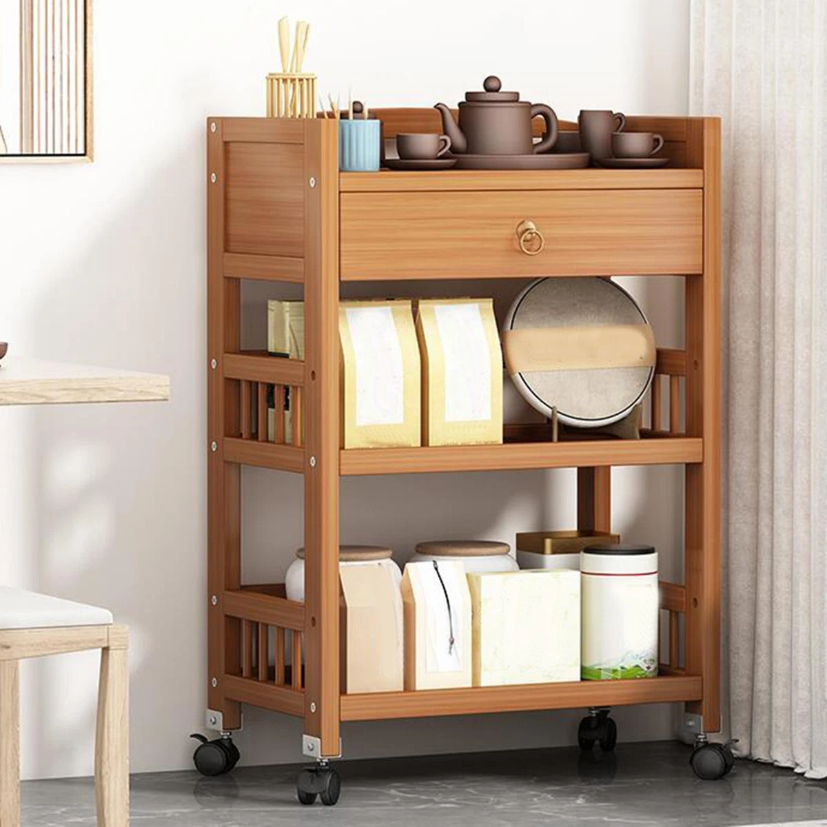 Bamboo on sale corner cabinet