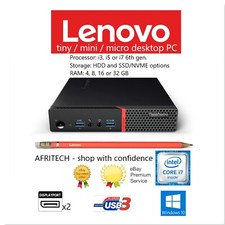 Lenovo Tiny M900 i7 6. Gen 2TB SSD 32GB RAM Schneller Mini PC DESKTOP 4K Win10 SCHNELL