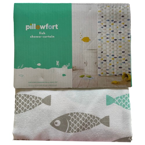 Pillowfort Fish Pattern Fabric Shower Curtain, Bath Decor eBay